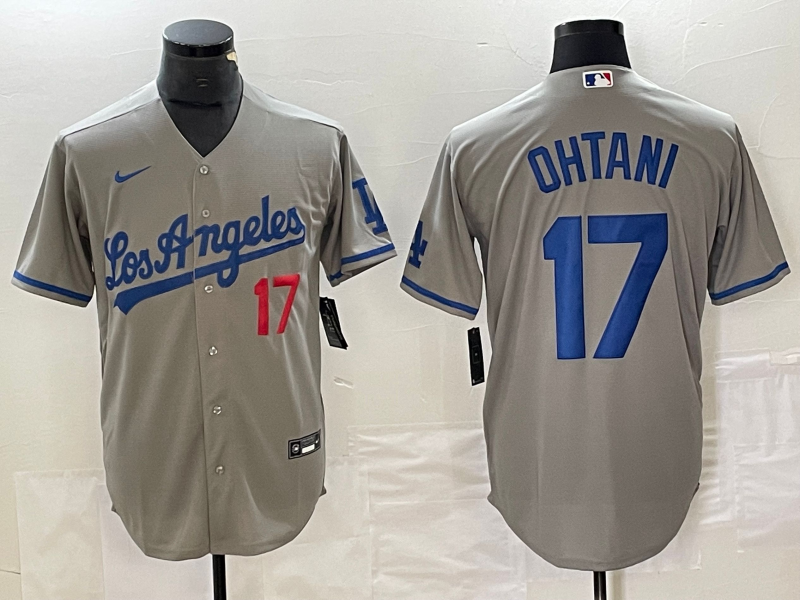 Men's Los Angeles Dodgers Shohei Ohtani #17 Gray Team Jersey